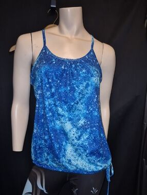 Old Navy Blue Speckled Tie-Dye Camisole with Side Tie 2014